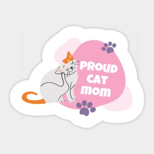 Proud Cat Mom Sticker